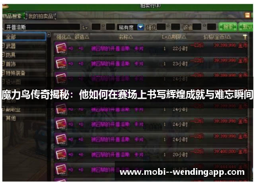 魔力鸟传奇揭秘：他如何在赛场上书写辉煌成就与难忘瞬间