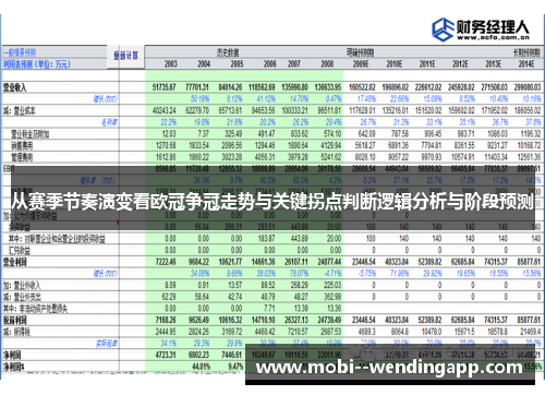 从赛季节奏演变看欧冠争冠走势与关键拐点判断逻辑分析与阶段预测
